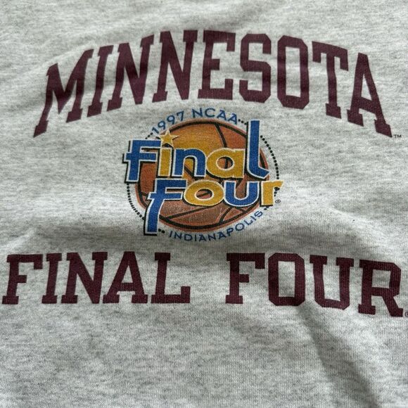 VTG 1997 NCAA Final Four Indianapolis Sweatshirt Youth XL Men's S Minnesota - Picture 4 of 6